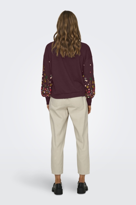 Only onlbrooke l/s o-neck flower swt noo